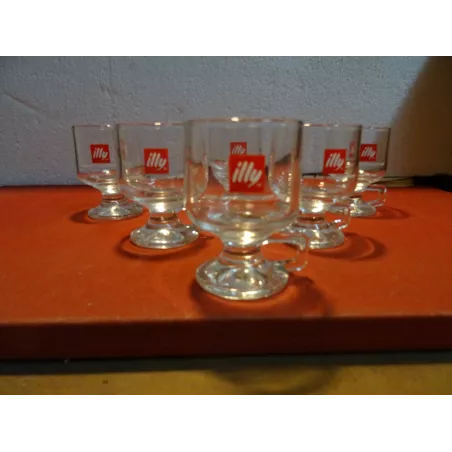 6 VERRES  ILLY  7CL HT 8CM