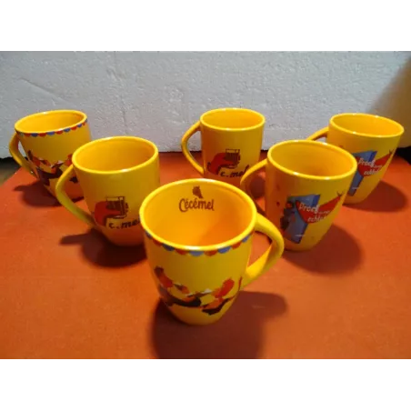 6 TASSES CECEMEL 25CL COLLECTOR  HT 10CM