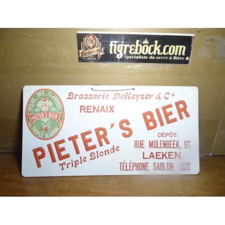 CARTON PIETER'S BIER  BRASSERIE  DEKEYSER 33CM X16.70CM