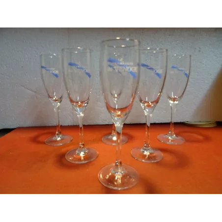 6 FLUTES CHAMPAGNE DE VENOGE  10CL HT 19.10CM