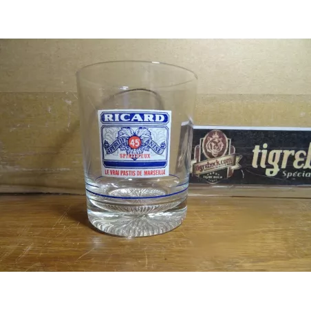 1 VERRE RICARD EXPORT  AVEC TRAIT DE DOSE  HT 9CM