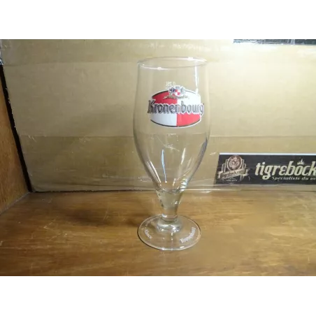 6 VERRES KRONENBOURG 25CL HT 16.50CM OCCASION