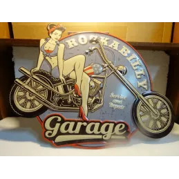 TOLE ROCKABILLY GARAGE  60CM X 45CM