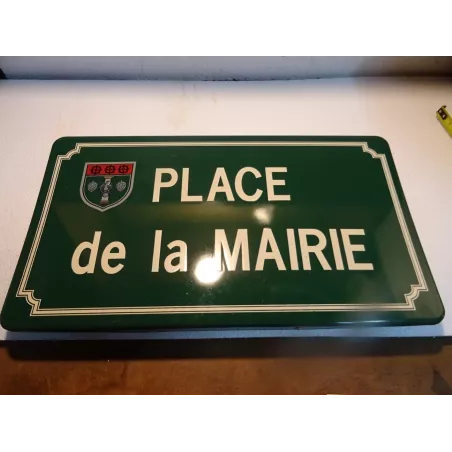 PLAQUE EMAILLEE  PLACE DE LA MAIRIE 45CM X25CM