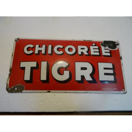 PLAQUE EMAILLEE CHICOREE TIGRE  34CM X17CM