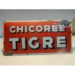 PLAQUE EMAILLEE CHICOREE TIGRE  34CM X17CM