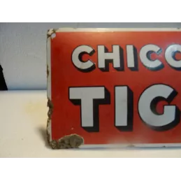 PLAQUE EMAILLEE CHICOREE TIGRE  34CM X17CM