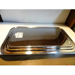 PLATEAU RICARD EN TOLE CHROME  53CM X32.50CM