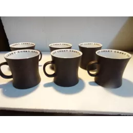 6 MUGS CHOKY MARRON  HT. 8.80CM