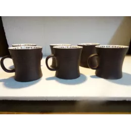 6 MUGS CHOKY MARRON  HT. 8.80CM