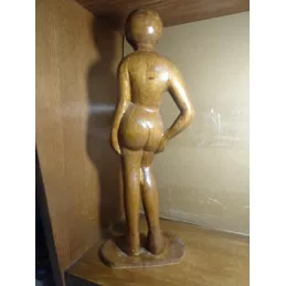 STATUE  FEMME NUE EN BOIS  HT 40CM