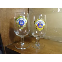 2 VERRES KRONENBOURG 25CL HT 15.30CM 5/20 HT 14.60CM