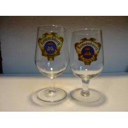 2 VERRES KRONENBOURG 25CL HT 15.30CM 5/20 HT 14.60CM