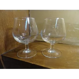 2 VERRES COGNAC  NEUTRE 10CL HT.9.80CM
