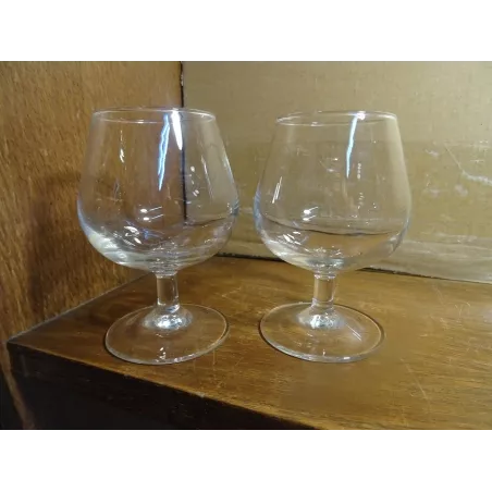 2 VERRES COGNAC  NEUTRE 10CL HT.9.80CM