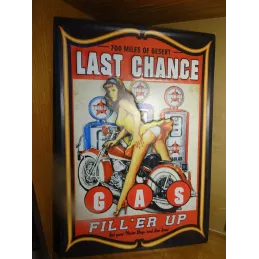 TOLE  LAST  CHANCE GAS  PINUP  40CM X28CM