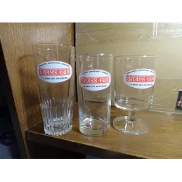 3 VERRES BRASS-EUR  25CL  DIFFERENTS  HT 14.70CM 13.40CM 13.20CM