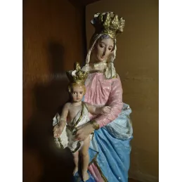 STATUE  VIERGE MARIE  ET L'ENFANT JESUS HT 32CM