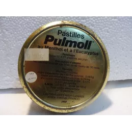BOITE PASTILLES PULMOLL VERTE  DIAMETRE 10.50CM AVRIL 1991