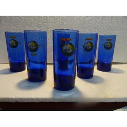 6 VERRES BLEU 10/12CL HT.12CM