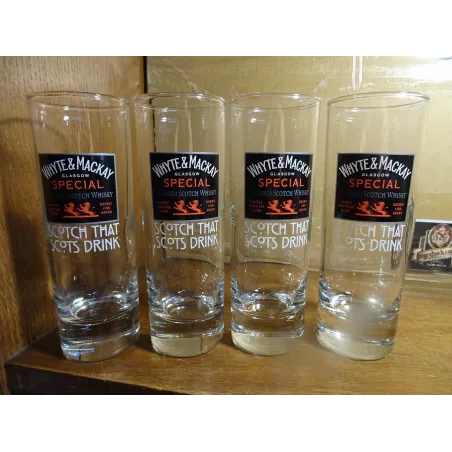 4 VERRES WHITE & MACKAY 22CL HT.15.20CM