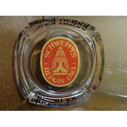 CENDRIER SCHWEPPES  EN VERRE