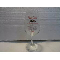 6 VERRES  BEAUJOLAIS  BROUILLY 2003  HT 15.50CM