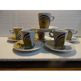6 TASSES A CAFE FOLLIET ELLIPTIK N°508