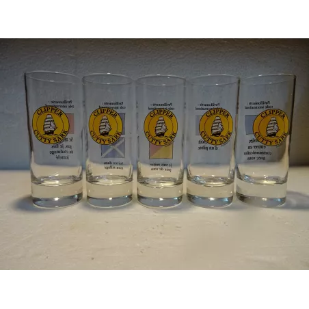 5 VERRES CUTTY SARK COLLECTOR 16/17CL HT 12.50CM