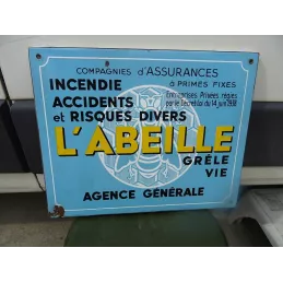 PLAQUE EMAILLEE ASSURANCE   L'ABEILLE  40CM X32CM