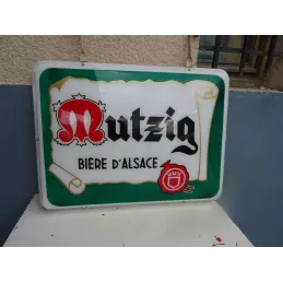 ENSEIGNE  MUTZIG  76CM X57CM ANCIENNE  COMME NEUVE