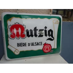 ENSEIGNE  MUTZIG  76CM X57CM ANCIENNE  COMME NEUVE