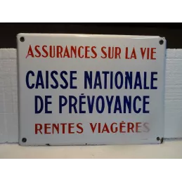 PLAQUE EMAILLEE  ASSURANCE  SUR LA VIE  40CM X30CM