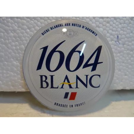 1/2 GLOBE 1664 BLANC  KRONENBOURG  ( DEVANT DE POMPE A BIERE)