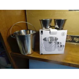 POT A FRITES INDIVIDUEL + 2  GOBELETS  POUR LES SAUCES  EN INOX