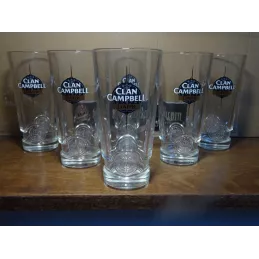 6 VERRES CLAN CAMPBELL DARK 25CL HT 14.20CM