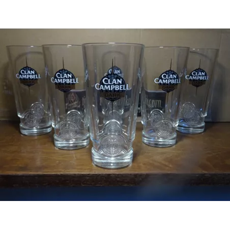 6 VERRES CLAN CAMPBELL DARK 25CL HT 14.20CM