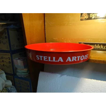 PLATEAU STELLA ARTOIS EN TOLE  DIAMETRE  34CM  REBORD 5.50CM