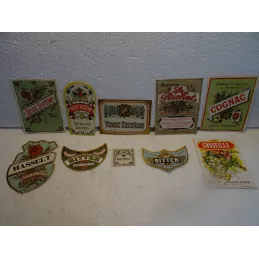 10 ETIQUETTES  QUINQUINA  BITTER  SIROP COGNAC