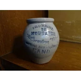 1 POT A MOUTARDE  FABRIQUE  DE MOUTARDE A  GAND  BELGIQUE HT 8.50CM