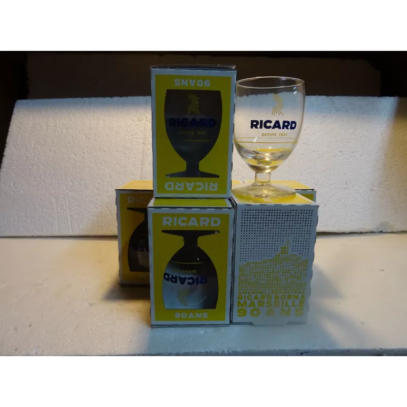 6 VERRES RICARD BALLON 17CL LES 90ANS BORN A MARSEILLE
