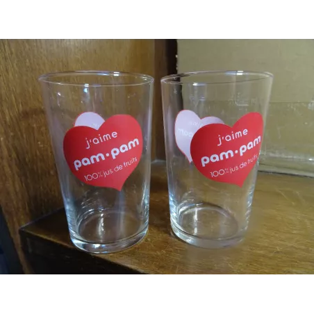 2 VERRES PAM PAM HT 10CM