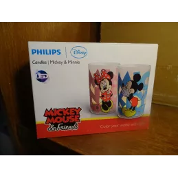 COFFRET 2 LAMPES A LED MICKEY ET MINNIE  AVEC PRISE USB