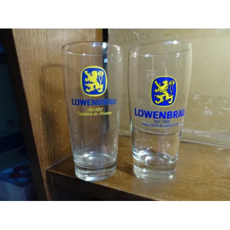 2 VERRES LOWENBRAU  25CL HT.14.20CM