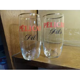 2 VERRES PELICAN PILS PELFORTH 25CL DIFFERENTS HT 12CM