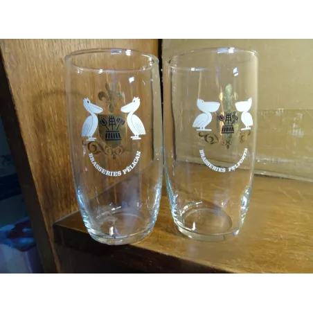 2 VERRES PELFORTH 25CL LOGO DIFFERENTS HT 12CM