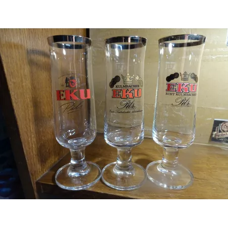 3 VERRES EKU PILS 20CL  LOGOS DIFFERENTS