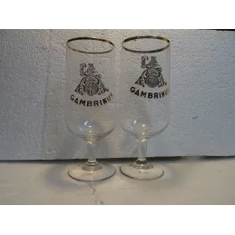 2 VERRES GAMBRINUS  50CL  DIFFERENTS HT 19.80CM
