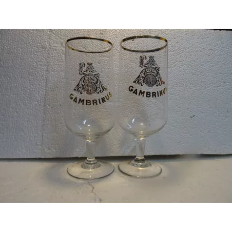 2 VERRES GAMBRINUS  50CL  DIFFERENTS HT 19.80CM