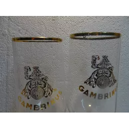 2 VERRES GAMBRINUS  50CL  DIFFERENTS HT 19.80CM